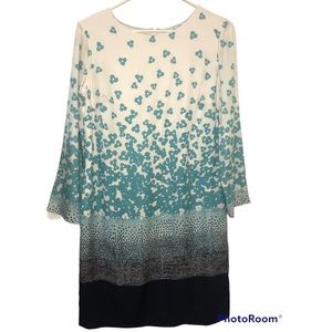 BODEN Azalea Silk blend Ombré long sleeve tunic dress size 6L (Tall)